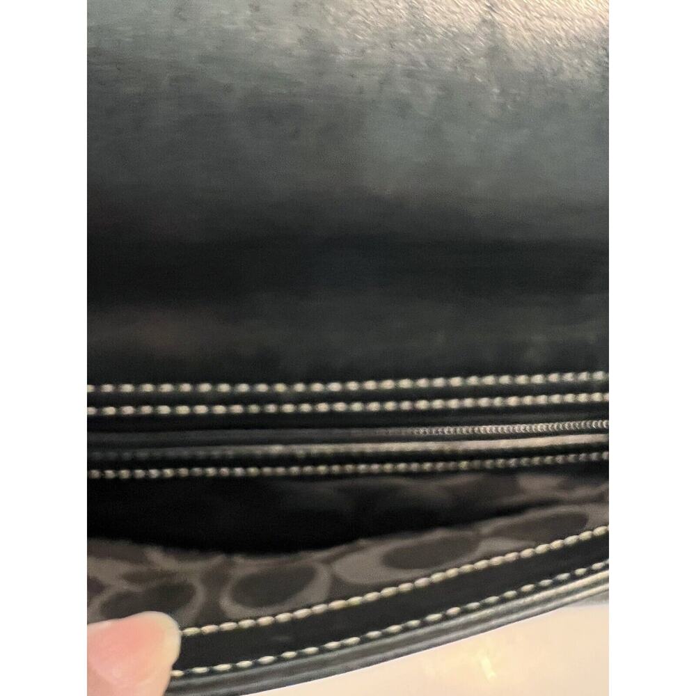 Coach Lexington, Black, Leather Briefcase/Laptop Bag, silver hardware, preowned - Picture 5 of 12